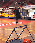 Andrew St Ledger takes a shot during championship