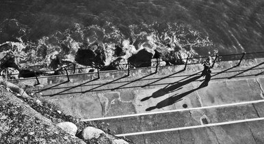 Sea front from above