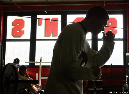 A boxer trains at Gleason's