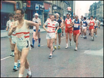 Race Walkers, John Cannell in the lead