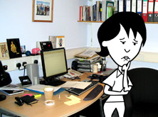 Helen in Professor Lewis's office