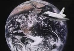 Space shuttle columbia on an earlier mission