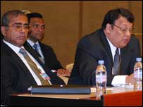 Minister Samarasinghe (r) in Geneva (file photo