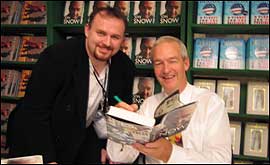 BBC Gloucestershire's Nic Baddeley with Jon Snow