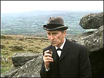 Peter Cushing in Hound of the Baskervilles