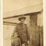 Sergent Reginald Edwards with sons Reg and Allan.