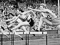 Fanny Blankers-Koen (far right) at the 1948 Games