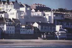 Looking from beach to Tate St Ives