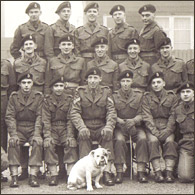 Squad B5, at Queen Elizabeth Barracks, Fleet, Hants. John is in the middle row, far left