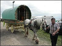 Traditional bow-topped caravan or 'vardo'