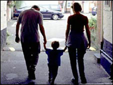 Family in silhouette