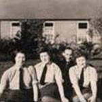 The picture on the right is my dad, James Gent. My mum is in the picture on the left sitting at the far left.