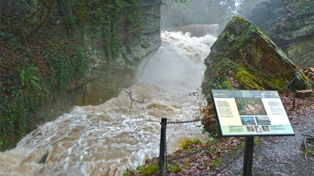 Aberdulais Falls in full flow by Mike Davies.