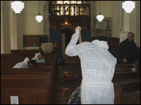 Cleaning up at Feniton church