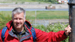 Derek at the top of the steps leading onto Barry Island