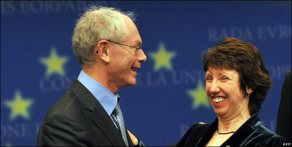 Belgian Prime Minister Herman Van Rompuy and Baroness Catherine Ashton, 19 Nov 09