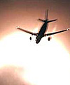 plane and sun