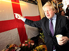 Boris Johnson with the St. George's Cross