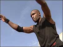 Sebastien preparing to leap