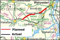 Route of the railway