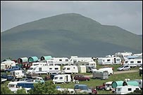 Caravans at Appleby for the horse fair