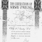 The certificate presented by the King of Norway to Arline's brother-in law
