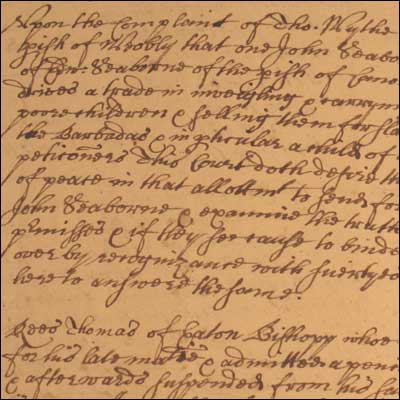 Original court document from 1670