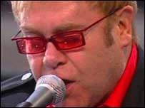 Elton John live at Portman Road