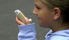 Child with inhaler