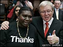 Raymattja Marika and Kevin Rudd