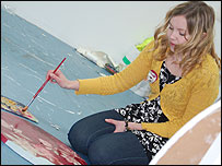 Stephanie Hood hard at work