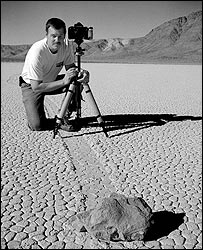 Tom Mackie at work in the desert