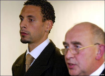 Rio Ferdinand and Manchester United director Maurice Watkins at an FA tribunal in 2003