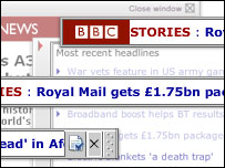 A graphic of the BBC News website
