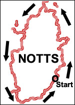 map of the Nottinghamshire border