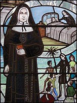 Stained glass commemorating Mother Mary Joseph