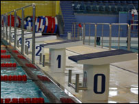 Starting blocks at the Aquatic Centre