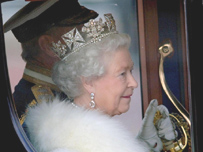 Queen Elizabeth II leaving Buckingham Palace for the state opening of Parliament