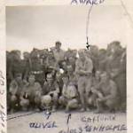 Chrismas Day 1942 — ‘A’ Battery, 11th H.A.C Reg. V R.H.A., M.E.F. winners of the Tmimi Cup, The Western Desert Football Cup Team L/Bdr Ward, Gnr. Hodgson, L/Bdr Hodgson, Dvr. Vincent, Sig. Adams, Sig. Oliver, Sgt. Powell, L/Bdr Rosie, Gnr. Ebdon, Dvr. McLaghlane, Gnr. Wolstenholme.