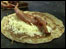 Oatcake with cheese and bacon