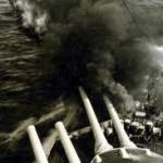 HMS Ramillies opening fire in full calibre shoot