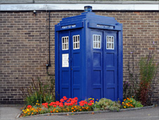 Tardis outside the police station