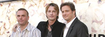 Director Marc Evans alongside Trauma stars Tommy Flanagan and Colin Firth (Picture by Rex Features)