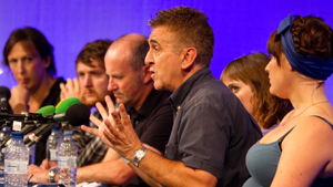 Producer Charlie Hanson replies to an audience question