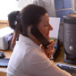 Lydia working away at her desk