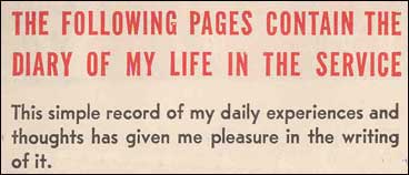 Opening page of the diary