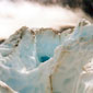 Note the contrasting whites and blues on the glacier