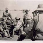 Chai Swindle ‘A’ flight at El Khanka left to right Joe Bratton, Grant, Ernie Dolly, ‘Butch’ Burdery, ‘Macnoxn Nobly’ Hall, Reynolds Abdul in the back ground ‘Split Pin’ Lewis, A.N.Other