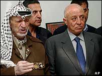 Yaser Arafat ve Ahmed Kurey
