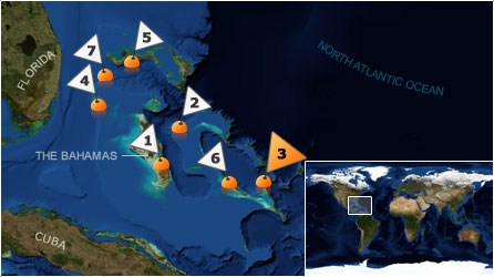 Dive map - Atlantic Ocean - Site 3